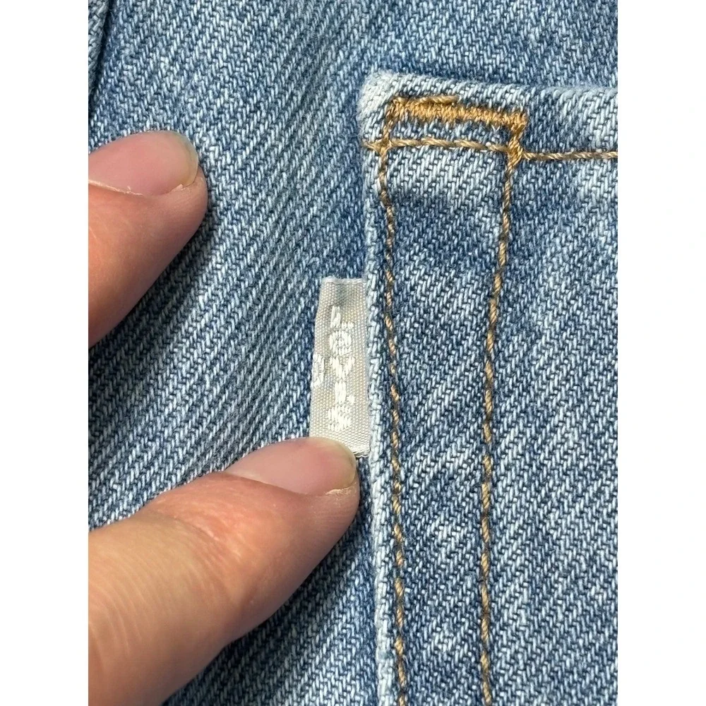 Levis SilverTab 94 Baggy Jeans Distressed Light Wash Blue Denim Womens W28 L31 - Picture 8 of 14